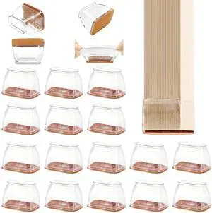 24 Pack Rectangle Chair Leg Floor Protectors for Hardwood Floors, Silicone Felt Covers Pads Caps, Protect Wood Furniture Feet Floors Noise Reduce and Scratch (Rectangle Small) 24 Pack Rectangle Chair Leg Floor Protectors for Hardwood Floors, Silicone Felt Covers Pads Caps, Protect Wood Furniture Feet Floors Noise Reduce and Scratch (Rectangle Small)