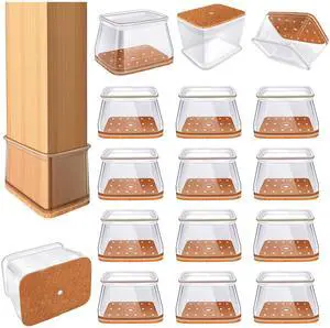 24 Pcs Chair Leg Floor Protectors for Hardwood Floors Rectangle 24 Pcs Chair Leg Floor Protectors for Hardwood Floors Rectangle