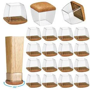 16 Pack Chair Leg Floor Protectors for Hardwood Floors, Round Rubber Furniture Sliders, 360°Felt Pad Bottom Wrapped Thickening Silicone Furniture Legs Caps Covers(Square,Clear-Brown-L) 16 Pack Chair Leg Floor Protectors for Hardwood Floors, Round Rubber Furniture Sliders, 360°Felt Pad Bottom Wrapped Thickening Silicone Furniture Legs Caps Covers(Square,Clear-Brown-L)