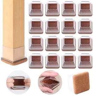 24 Pcs Clear Square Chair Leg Floor Protectors with Felt, Silicone Felt Furniture Pads for Hardwood Floor, Dining Table Leg Caps Covers No Scratches and Noise (L Fit: 1.1" - 1.34") 24 Pcs Clear Square Chair Leg Floor Protectors with Felt, Silicone Felt Furniture Pads for Hardwood Floor, Dining Table Leg Caps Covers No Scratches and Noise (L Fit: 1.1" - 1.34")