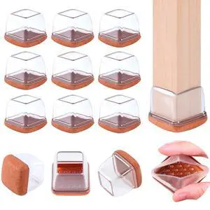 16PCS Silicone Chair Leg Caps, Clear Chair Leg Floor Protectors for Hardwood Floors, Square Felt Chair Pads, Barstool Desk Furniture Feet Floor Protectors, Anti-Scratches, Reduce Noise(Fit: 0.75"-1") 16PCS Silicone Chair Leg Caps, Clear Chair Leg Floor Protectors for Hardwood Floors, Square Felt Chair Pads, Barstool Desk Furniture Feet Floor Protectors, Anti-Scratches, Reduce Noise(Fit: 0.75"-1")