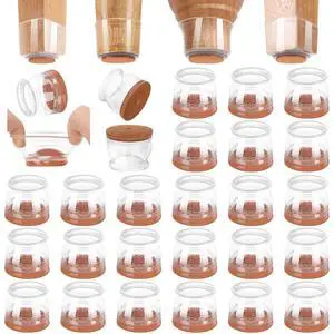 24 Pack Chair Leg Floor Protectors for Hardwood Floors, Silicone Felt Covers Pads Caps, Protect Wood Furniture Feet Floors Noise Reduce and Scratch (Universal Large) 24 Pack Chair Leg Floor Protectors for Hardwood Floors, Silicone Felt Covers Pads Caps, Protect Wood Furniture Feet Floors Noise Reduce and Scratch (Universal Large)