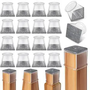 24 Pcs Chair Leg Floor Protectors Square, Silicone Felt Furniture Leg Pads Caps Covers for Hardwood Floors (Fit:3/4" to 1-1/16") 24 Pcs Chair Leg Floor Protectors Square, Silicone Felt Furniture Leg Pads Caps Covers for Hardwood Floors (Fit:3/4" to 1-1/16")