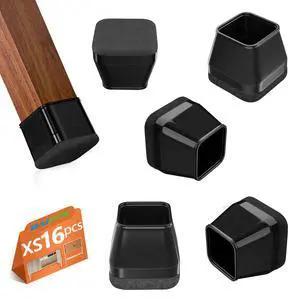 16Pcs Square Chair Leg Floor Protectors with Thickened Felt Pads Silicone Chair Leg Covers Caps to Protect Hardwood Tile Floors Furniture Feet Reduce Noise (Black XS Fit 0.55"-0.75") 16Pcs Square Chair Leg Floor Protectors with Thickened Felt Pads Silicone Chair Leg Covers Caps to Protect Hardwood Tile Floors Furniture Feet Reduce Noise (Black XS Fit 0.55"-0.75")