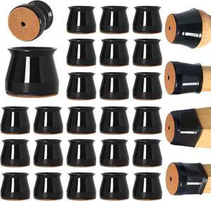 24 pcs Black Chair Leg Floor Protectors, Furniture Felt Pads Silicone Covers caps for Chairs,Chair Leg Protectors for Hardwood Floors (Large fit:1.3''-2'') 24 pcs Black Chair Leg Floor Protectors, Furniture Felt Pads Silicone Covers caps for Chairs,Chair Leg Protectors for Hardwood Floors (Large fit:1.3''-2'')