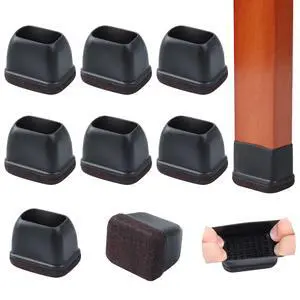 8PCS Felt Chair Leg Floor Protectors Rectangular Chair Leg Caps for Bed Chair Furniture Leg Protectors, Black Bar Stool Floor Protectors for Hardwood Floors, Fit Length 1.3"-1.7", Width 0.9"-1.2" 8PCS Felt Chair Leg Floor Protectors Rectangular Chair Leg Caps for Bed Chair Furniture Leg Protectors, Black Bar Stool Floor Protectors for Hardwood Floors, Fit Length 1.3"-1.7", Width 0.9"-1.2"