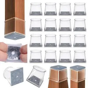 24 Pack Chair Leg Floor Protectors Square, Silicone Chair Leg Caps with Felt Pads, Furniture Pads for Hardwood Floors, Anti-Scratch Reduce Noise, Fit (3/4" to 1-1/16") 24 Pack Chair Leg Floor Protectors Square, Silicone Chair Leg Caps with Felt Pads, Furniture Pads for Hardwood Floors, Anti-Scratch Reduce Noise, Fit (3/4" to 1-1/16")
