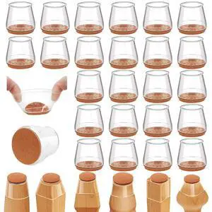 24Pcs Silicone Chair Leg Floor Protectors, Felt Furniture Pads for Hardwood Floors, Rubber Chair Leg Protectors for Hardwood Floors, Chair Leg Caps Chair Leg Covers for Wooden Floors(Clear, Large) 24Pcs Silicone Chair Leg Floor Protectors, Felt Furniture Pads for Hardwood Floors, Rubber Chair Leg Protectors for Hardwood Floors, Chair Leg Caps Chair Leg Covers for Wooden Floors(Clear, Large)