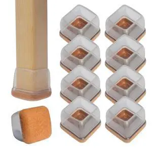 8 Pcs Silicone Chair Leg Floor Protectors for Hardwood Floors - Clear Chair Leg Covers Caps Square Felt Pads for Chair Legs Furniture Feet Floor Protectors, Anti-Scratches and Noise(Fit: 1"-1.4") 8 Pcs Silicone Chair Leg Floor Protectors for Hardwood Floors - Clear Chair Leg Covers Caps Square Felt Pads for Chair Legs Furniture Feet Floor Protectors, Anti-Scratches and Noise(Fit: 1"-1.4")