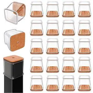 Chair Leg Floor Protectors Square for Hardwood Floors 20 Pcs Large Chair Leg Floor Protectors Square for Hardwood Floors 20 Pcs Large