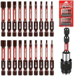 21-Piece 2.5" Hex Head Allen Wrench Drill Bit Set, 1/4" Hex Screwdriver Bits Set with Durable Magnetic Impact Bit Holder, SAE & Metric Allen Key, S2 Steel, Mechanic Home Repair 21-Piece 2.5" Hex Head Allen Wrench Drill Bit Set, 1/4" Hex Screwdriver Bits Set with Durable Magnetic Impact Bit Holder, SAE & Metric Allen Key, S2 Steel, Mechanic Home Repair