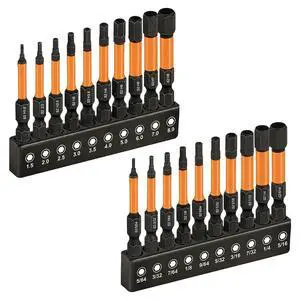 Impact Allen Wrench Drill Bit Set,20PCS 2" Hex Bit Set(Metric & SAE), 1/4" Hex-Shank S2 Steel,Impact Driver Bit Set, Magnetic CNC Tips for Drill & Driver with Storage Box Impact Allen Wrench Drill Bit Set,20PCS 2" Hex Bit Set(Metric & SAE), 1/4" Hex-Shank S2 Steel,Impact Driver Bit Set, Magnetic CNC Tips for Drill & Driver with Storage Box