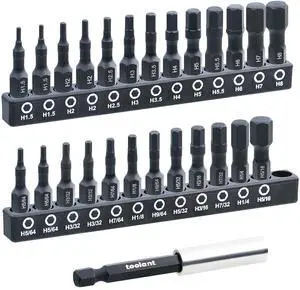26 Pcs Hex Head Allen Wrench Drill Bit Set,1/4Hex Shank Quick Change Bit Holder,Metric and SAE Durable Allen Key Drill Bits with Strong Magnetic,1 Long with Storage Box 26 Pcs Hex Head Allen Wrench Drill Bit Set,1/4Hex Shank Quick Change Bit Holder,Metric and SAE Durable Allen Key Drill Bits with Strong Magnetic,1 Long with Storage Box