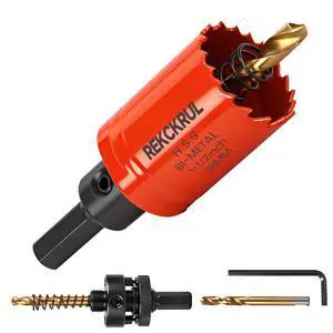 (38mm | 1-1/2 Inch) HSS M42 with 8% Cobalt Bi-Metal Hole Saw for Wood, Metal, Plastic, Drywall, PVC, Gypsum Board, Rubber Includes Arbor, 2 Pilot Drill Bits & Hex Key (38mm | 1-1/2 Inch) HSS M42 with 8% Cobalt Bi-Metal Hole Saw for Wood, Metal, Plastic, Drywall, PVC, Gypsum Board, Rubber Includes Arbor, 2 Pilot Drill Bits & Hex Key