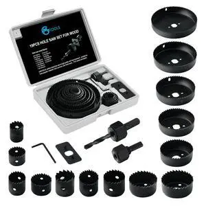 Hole Saw Set, 19Pcs Hole Saw Kit with General Purpose 3/4" to 5"(19-127mm) Saw Blades, Mandrels, Drill Bits, Installation Plate, Hex Key with Storage Case, Idear for Wood, Plywood, PVC Board Hole Saw Set, 19Pcs Hole Saw Kit with General Purpose 3/4" to 5"(19-127mm) Saw Blades, Mandrels, Drill Bits, Installation Plate, Hex Key with Storage Case, Idear for Wood, Plywood, PVC Board