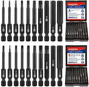 20pcs Hex Head Allen Wrench Drill Bit Set, CNC Machined S2 Steel Magnetic Metric and SAE Hex Bits, 1/4 Inch Square Shank Driver Bits, 2.3" Long Screwdriver Bits Set With Storage Box 20pcs Hex Head Allen Wrench Drill Bit Set, CNC Machined S2 Steel Magnetic Metric and SAE Hex Bits, 1/4 Inch Square Shank Driver Bits, 2.3" Long Screwdriver Bits Set With Storage Box