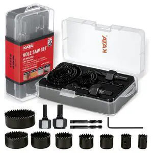 12-Pieces Hole Saw Kit 3/4"-2-1/2" for Soft Wood, Drywall, PVC in Case 12-Pieces Hole Saw Kit 3/4"-2-1/2" for Soft Wood, Drywall, PVC in Case