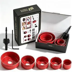 7-Piece Hole Saw Kit with Mandrel for Softwood and PVC 7-Piece Hole Saw Kit with Mandrel for Softwood and PVC