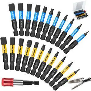 23PCS 2 Inch Allen Wrench Drill Bit Set, Magnetic Hex Bits 23PCS 2 Inch Allen Wrench Drill Bit Set, Magnetic Hex Bits