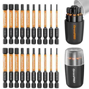 20Pcs Allen Wrench Drill Bit Set, 1/4 Hex Screwdriver Bit Set, S2 Steel Impact Driver Bit Set with Storage Organizer, CNC Machined Tips with Magnetism 20Pcs Allen Wrench Drill Bit Set, 1/4 Hex Screwdriver Bit Set, S2 Steel Impact Driver Bit Set with Storage Organizer, CNC Machined Tips with Magnetism