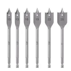 Spade Drill Bit Sets, Paddle Flat Bit for Hole Cutter Woodworking,Titanium Coating, Carbon Steel, Wood Drill Bit, Quick Change Hex Shank6-Pieces Spade Drill Bit Sets, Paddle Flat Bit for Hole Cutter Woodworking,Titanium Coating, Carbon Steel, Wood Drill Bit, Quick Change Hex Shank6-Pieces