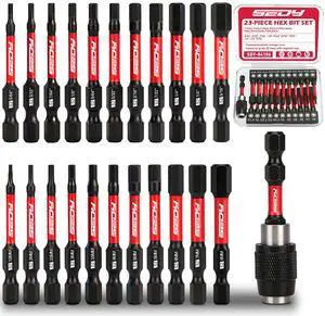 23-Piece Magnetic Hex Head Allen Wrench Drill Bit Set with 2.4" Impact Bit Holder, 1/4" Hex Shank Hex Bits, SAE & Metric Hex Screwdriver Bit Set, S2 Steel Allen Key, Mechanic Home Repair 23-Piece Magnetic Hex Head Allen Wrench Drill Bit Set with 2.4" Impact Bit Holder, 1/4" Hex Shank Hex Bits, SAE & Metric Hex Screwdriver Bit Set, S2 Steel Allen Key, Mechanic Home Repair