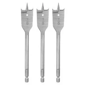 3Pcs Spade Drill Bit 7/8" Paddle Flat Bits Wood Hole Cutter with Quick Change 1/4 Inch Hex Shank for Woodworking Fiberglass, Silver Tone 3Pcs Spade Drill Bit 7/8" Paddle Flat Bits Wood Hole Cutter with Quick Change 1/4 Inch Hex Shank for Woodworking Fiberglass, Silver Tone