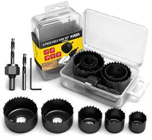 8PCS Hole Saw Kit 1" to 2-1/8" for Wood, Drywall, PVC, Plastic in Case 8PCS Hole Saw Kit 1" to 2-1/8" for Wood, Drywall, PVC, Plastic in Case