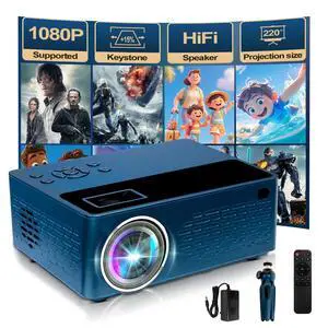 Smart support for 4K projectors,Comes with a mini stand ,Mini Projector with Stereo Speaker,1080P Full HD Portable Projector, Compatible with TV Stick Smartphone/ pc/USB (No Apps) Smart support for 4K projectors,Comes with a mini stand ,Mini Projector with Stereo Speaker,1080P Full HD Portable Projector, Compatible with TV Stick Smartphone/ pc/USB (No Apps)