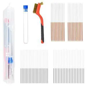 61 Pieces 3D Printer Nozzle Cleaning Kit, 0.18mm, 0.35mm, 0.6mm, 0.8mm Stainless Steel Nozzle Cleaning Needle, Sturdy 3D Printer Nozzle Brush, Quick Clean 3D Nozzle Unclogger Smooth Flow 61 Pieces 3D Printer Nozzle Cleaning Kit, 0.18mm, 0.35mm, 0.6mm, 0.8mm Stainless Steel Nozzle Cleaning Needle, Sturdy 3D Printer Nozzle Brush, Quick Clean 3D Nozzle Unclogger Smooth Flow