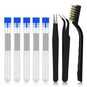 3D Printer Nozzle Cleaning Kit - 50 PCS 0.4 mm Stainless Steel Nozzle Cleaning Needles, 2 Types Sophisticated Tweezers and Copper Wire Cleaning Brush for 3D Printer Accessory 3D Printer Nozzle Cleaning Kit - 50 PCS 0.4 mm Stainless Steel Nozzle Cleaning Needles, 2 Types Sophisticated Tweezers and Copper Wire Cleaning Brush for 3D Printer Accessory