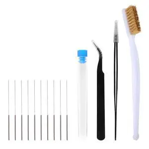 14 Pcs 3D Printer Nozzle Cleaning Kit - 10 Pcs 0.4mm Needles Cleaner, 2 Pcs Tweezers Cleaner, and 1 Brass Brush, 3D Printer Cleaning Tool Kit 14 Pcs 3D Printer Nozzle Cleaning Kit - 10 Pcs 0.4mm Needles Cleaner, 2 Pcs Tweezers Cleaner, and 1 Brass Brush, 3D Printer Cleaning Tool Kit