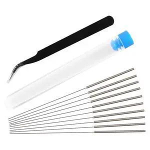 12 Pcs 3D Printer Nozzle Cleaning Kit - 10 Pcs 0.4mm Needles Cleaner and 1 Pcs Tweezers Cleaner, Stainless Steel Nozzle Cleaning Tool Kit 12 Pcs 3D Printer Nozzle Cleaning Kit - 10 Pcs 0.4mm Needles Cleaner and 1 Pcs Tweezers Cleaner, Stainless Steel Nozzle Cleaning Tool Kit