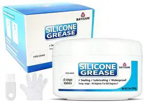 Silicone Grease for O-Rings and Valves, Food Grade, Sealing, Lubricating, Waterproof, 3.5 oz (Silicone Grease 100g) Silicone Grease for O-Rings and Valves, Food Grade, Sealing, Lubricating, Waterproof, 3.5 oz (Silicone Grease 100g)