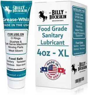 Grease-Whiz Food Grade Grease Lubricant 4oz - Food Grade Lubricant for Meat Slicer, Ice Cream, Slushee Machine, Beer Kegs, Pools, O Rings - Grease for Commercial & Domestic Use Grease-Whiz Food Grade Grease Lubricant 4oz - Food Grade Lubricant for Meat Slicer, Ice Cream, Slushee Machine, Beer Kegs, Pools, O Rings - Grease for Commercial & Domestic Use