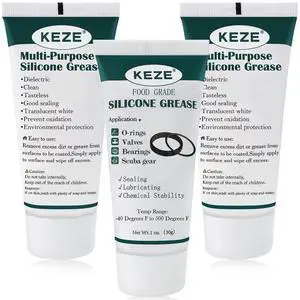 Silicone Grease Waterproof Food Grade Silicone Sealant Lubricant for Plumbers Valve Faucet O Rings 1 oz 3-Pack Silicone Grease Waterproof Food Grade Silicone Sealant Lubricant for Plumbers Valve Faucet O Rings 1 oz 3-Pack