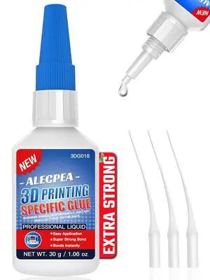 3D Printer Glue for PLA, PETG, ABS & Resin Models - Fast Curing Liquid Adhesive for Assembling & Repairing 3D Prints - Clear Bond with 3 Precision Applicators for DIY Kits - 30g 3D Printer Glue for PLA, PETG, ABS & Resin Models - Fast Curing Liquid Adhesive for Assembling & Repairing 3D Prints - Clear Bond with 3 Precision Applicators for DIY Kits - 30g
