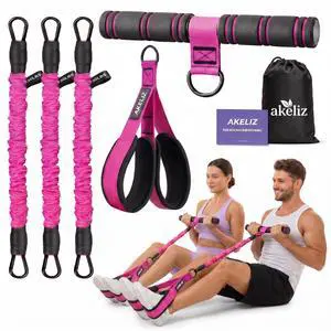 Pedal Resistance Band with Handle, 3 Tube Adjustable Foot Pedal Resistance Bands for Abs, Core, Arm, Leg, Sit Up Exercise Equipment for Women Men, Multifunction Tension Rope Home Workout (Pink) Pedal Resistance Band with Handle, 3 Tube Adjustable Foot Pedal Resistance Bands for Abs, Core, Arm, Leg, Sit Up Exercise Equipment for Women Men, Multifunction Tension Rope Home Workout (Pink)