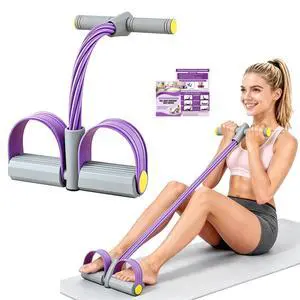 Multifunction Foot Pedal Resistance Bands with Handles, 6-Tube Elastic Yoga Exercise Bands, Home Gym Workout Equipment for Women & Men to Abs, Core, Leg, Arm, Waist StretchingPurple-Grey Multifunction Foot Pedal Resistance Bands with Handles, 6-Tube Elastic Yoga Exercise Bands, Home Gym Workout Equipment for Women & Men to Abs, Core, Leg, Arm, Waist StretchingPurple-Grey