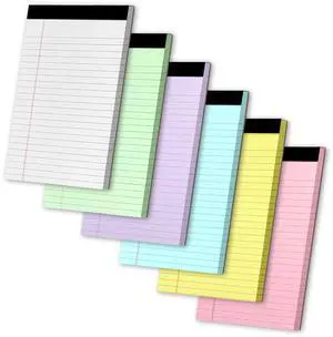 Legal Pads 5" X 8", 6 Pack Colored Note Pads,College Ruled Lined Paper Pads Legal Pads 5" X 8", 6 Pack Colored Note Pads,College Ruled Lined Paper Pads