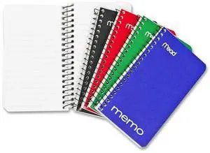 Spiral Memo Notebook, 8 Pack, Pocket Notebook, College Ruled Paper, 3" x 5", 60 Sheets per Notebook, Assorted Colors (73605) Spiral Memo Notebook, 8 Pack, Pocket Notebook, College Ruled Paper, 3" x 5", 60 Sheets per Notebook, Assorted Colors (73605)