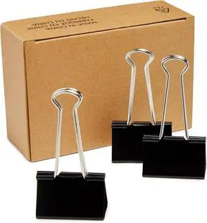 Sturdy Binder Clips, Office Supplies, Large 2 in, Document Organizing, Black, 48 Count Sturdy Binder Clips, Office Supplies, Large 2 in, Document Organizing, Black, 48 Count