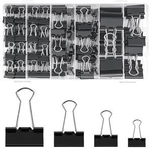 Binder Clips Paper Clamps Assorted Sizes 140 Count,4 Sizes in One Pack, Large, Medium, Small and Micro Binder Paper Clips for Office, Home, School Supplies Binder Clips Paper Clamps Assorted Sizes 140 Count,4 Sizes in One Pack, Large, Medium, Small and Micro Binder Paper Clips for Office, Home, School Supplies