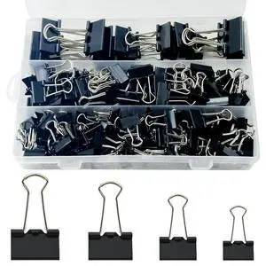 170 Pcs Binder Clips Assorted Sizes, Black Large, Medium, Small Binder Paper Clips for Office Supplies, Home, School,Business Document OrganizingBlack 170 Pcs Binder Clips Assorted Sizes, Black Large, Medium, Small Binder Paper Clips for Office Supplies, Home, School,Business Document OrganizingBlack