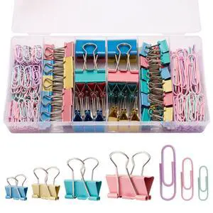 280 PCS Colored Binder Clips & Paper Clips Assorted Sizes, Paperclips Large Medium Small, 2-in-1 Combo Set with Storage Case, Office Supplies for Home, School, Business Organization 280 PCS Colored Binder Clips & Paper Clips Assorted Sizes, Paperclips Large Medium Small, 2-in-1 Combo Set with Storage Case, Office Supplies for Home, School, Business Organization