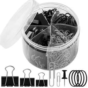 350 Pcs Paper Clips Assorted Sizes, Paperclips and Binderclips Office Supplies Set Paperclips Paper Clamps Rubber Bands Push Pins for Office and School Supplies 350 Pcs Paper Clips Assorted Sizes, Paperclips and Binderclips Office Supplies Set Paperclips Paper Clamps Rubber Bands Push Pins for Office and School Supplies