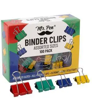 Metal Binder Clips, 100 pcs, Assorted Sizes Metal Binder Clips, 100 pcs, Assorted Sizes