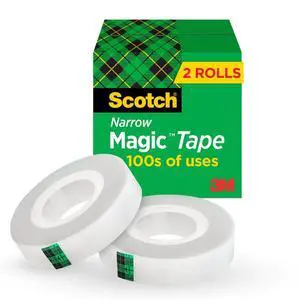 Magic Tape, Invisible, Home Office Supplies and Back to School Supplies for College and Classrooms, 2 Rolls Magic Tape, Invisible, Home Office Supplies and Back to School Supplies for College and Classrooms, 2 Rolls