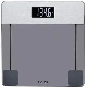 Digital Bathroom Scale for Body Weight, Tinted Blue Glass Platform with LED Display, 440 lb Capacity, Stainless Steel Accents, 12.2 x 12.2 Inch Digital Bathroom Scale for Body Weight, Tinted Blue Glass Platform with LED Display, 440 lb Capacity, Stainless Steel Accents, 12.2 x 12.2 Inch