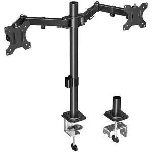 Dual Monitor Desk Mount, Max 32 Inch up to 17.6lbs, Fully Adjustable Dual Monitor Arm for 2 LCD Screens, Double Monitor Stand with C-Clamp and Grommet Base Dual Monitor Desk Mount, Max 32 Inch up to 17.6lbs, Fully Adjustable Dual Monitor Arm for 2 LCD Screens, Double Monitor Stand with C-Clamp and Grommet Base